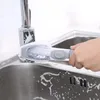 Escova de limpeza de cozinha removível 2 em 1 cabeça esponja de sabonete de limpeza de lavagem de lavagem de louça de lavagem longa piora de plástico de poeira