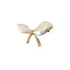 Real Gold Electroplated Diamond Studded Bow Pearl Light , High-end Temperament, Suit Brooch, Fashionable Accessories