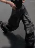 メンズジーンズレッドダチックグランジY2Kカーゴポケットバギーの男性がリッピングホールブラックウォッシュ特大スケーターパンツダークパンクワークウェア