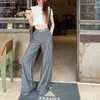 Pantalon féminin 2024 Couleurs de contraste coréen d'été Séquelles épisser les jambes larges des femmes à manches courtes à manches courtes