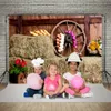 Farm Haystack Photography fond d'automne Old Wooden Warehouse Rural Rural Wood Children Children Portrait Photocall Photo Contexte