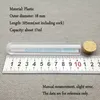 30pcs 50pcs 100pcs laboratório 18x105mm Tubos de teste de plástico transparente com rolhas Stoppers Camellia Candy Vial Wedding Gift Tube