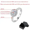 Anneaux de bande Smyoue 0,3-3ct D Color 100% Vrai Mosonite Anneau adapté aux femmes Round Sparkling Diamond Band S925 Sterling Silver Jewelry J240410