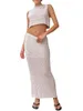 Sukienki robocze 2 -częściowy zestaw spódnicy maxi dla kobiet koronkowe tylne blaty