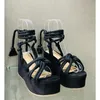 Piattaforma di sandali Wearge Weigh Strappy Women Fashion Round Toe Cross Legato Zapatos de Mujer