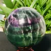 Naturlig färg Fluoritkvarts kristallbollslysterläkning