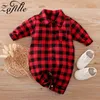 Zafille Baby Rompers Plaid Vêtements pour les nouveau-nés garçons Sleeping Sleeping Spring Suit pour enfants Girls Formitations Casual Boys Baby Crawlers