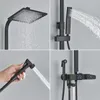 Affichage numérique Robinet de douche de pluie thermostatique Set de douche noire Baignoire robinet baignoire boucheur de douche Tap Bidet Robinet