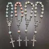 Brin 200pcs / paquet bleu mélangé blanc rose rosaire de couleur narrot du chapelet avec Virgin Mary Center et mini