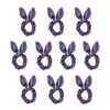 10pc mignon Velvet Bunny Orees Bands à cheveux élastiques Bowknot Ponytail Hair Hair Scrunchies Femme Accessoires