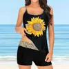 Tankini Split Swimsuit Beach Digital Print Set Set Soft Soft