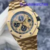 Pulro de movimento AP Relógio Royal Oak Offshore Series 26470or Gold Shell Gold Gold Band Chronógrafo Mens relógio 18K Rose Gold Material 42mm