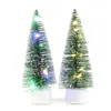 1:12 Dollhouse Mini Led Glowing Christmas Tree Cedar Tree Model Warm/Color Light W/Battery Desktop Festival Decor Toy