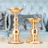 PEANDIM Metal Candle Stand Gold Candle Holder Flowers Vase Wedding Candlestick Table Candelabra For Christmas Home Decoration