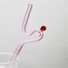 Floriddle Artistry Glass Straws Twist återanvändbara sugrör Värmebeständigt glasstrån Dricker Mjölk Te Lång stamglas i Glas