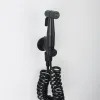 Black & Chrome Toilet Bidet Sprayer Kit. Metal Wall Mounted Handheld Bidet Faucet Set 3 Meters Shower Hose