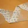 Ткань белая вышитая цветочная сетчатая сетка