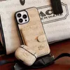 Luxe portemonnee telefoonhoes ontwerper iPhone -hoesje voor Apple iPhone 15 14 13 12 11 Pro Max 15 plus Case Card Holder Airpods Pro 2 Case Fashion Crossbody schouderbanden Cover