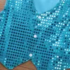 Kids Glitter Sequins Dance Performance Costume Washingcoats Enfants garçons filles Jazz Hip Hop Dance Veste de danse