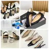 With Box Top Quality Designer Sandals Luxury Slippers Womens Crystal Heel Bowknot Dancing Shoes Soft Room GAI Platform Slip-On Size 35-39