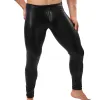 Men Nouvel pantalon en cuir PU High Waist Legging