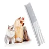 Partihandel husdjur Cat Metal Double Row Teeth Brush Grooming Hair Comb Rake Tool