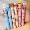 Allt-i-ett Stationery Set Learning Office Supplies Bear 10 Colors Ballpoint Pen Multi-Color Pen Oil Pen Rollerball Pen