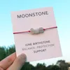 Moonstone Wish Bracelet White Moonstone June Birth Stone Friendship Bracelet for Women Men June Birth Stone Birthday Gift