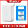 Impressoras D110 Mini Mini Printina de etiqueta adesiva portátil para fabricante de papel móvel Niimbot Impressora de bolso para adesivos em isolante hebraico