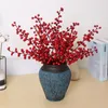 1 pc Artificial Berry Fake Red Berries Cherry 4 Colors Christmas Flower Floeben for Home New Year Christmas Decoration