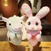 Марионетка ручного пальца каваи животные плюшевые куклы образовательные детские игрушки кролика кроличьи кролик alpaca inkey panda мягкая игрушка подарок куклы