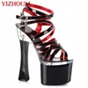 Dance Shoes Sexy Ankle-strap 17-18-20 Cm Thick High-heeled And Thick-soled Pole Dancing Star/model Sandals Party Banquet