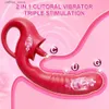 Andra hälsoskönhetsartiklar Klitoris slickar dildo vibrator 2 i 1 kvinnor bröstvårta klitoris stimulator g spot vagina massage vuxna leksaker för kvinnliga par l410