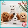 Animales eléctricos/RC 1/2/3 Piezas de simulación electrónica de mascotas Smart Dog Treal Bark Nordwag Tail Plush, peluche, peluche, peluche, juguete de Navidad, regalos de Navidad.