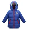 Nieuwe meisjesruimte Pak Winter Down Jacket met bril in Hood Cool Boy Snow Jacket Coat Hoogwaardige kinderen Sneeuwkleding 3-12y