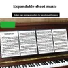 4ページミュージックシートフォルダーブラックプラスチックA4サイズ音楽帳メモフォルダーペーパークリップファイルシートスコアJ3O3