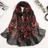 Halsdukar heta mode kvinnor foulard bandana prick halsduk chiffong georgette lång sjal sommar halsduk solskyddsmedel elegant 240410