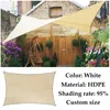 Biały prostokąta słońce żagli Outdoor Car Arening 95% Net Garden Taras Taras Gazebos Shade Netting Talkos Fabric Sun Proof