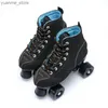 Skates à rouleaux en ligne Black Letter Double Row Roule Rouleau Chaussures avec PU Wheel Lace-Up Outdoor Patines Chaussures Femme Chores d'entraînement Y240410