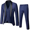 Erkekler Düğün Takım Prom Elbise Jacketpantsvest Erkekler Takım Seti İnce Fit Tuxedo Erkek Blazer Özelleştirilmiş İngiliz Tarzı Damat Giysileri 240329