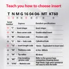 TNMG16 TNMG160404 TNMG160408 KT60 KT6020 CARBIDE INSATE for Cermet WTJNR/L外部ターニングツールブレード旋盤パーツCNCカッター