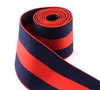 1,5 tum elastisk tyg Elastisk lämplig färgglad röd/marinblå randig elastisk webbing för DIY klädtillbehör