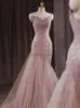 Городские сексуальные платья розовые розовые русалка вечерние платья плита