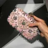 Bolsa de noite bolsa de mão segurando um jantar de jantar artesanal bordado pérola embutida diamante moda feminina saco feminina