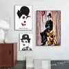 Chaplin The Kid Graffiti Funny Charlie Chaplin Affiches du film Toile Impression Paindre de peinture murale Picture d'art pour le salon DÉCOR HOME