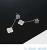 Édition Seiko Top Brand Vancefe Boucles d'oreilles Boucles d'oreilles Boucles d'oreilles à fleurs à quatre feuilles longues Long Boucle d'oreilles de style japonais et coréen