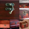 1x Antique Brass Wooden Case hasp Vintage Style Decorative Jewelry Gift Box Suitcase Hasp Latch Hook Furniture Buckle Clasp Lock