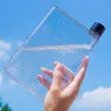 Botella a6 botella de agua plana portátil portátil de papel transparente botella plana bebidas planas botellas de cuaderno hervidor