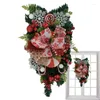 Fleurs décoratives 21Inchchristmas Candy Cane Swag Artificial Pincone Red Berry Garland Ornements suspendus