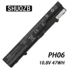 Batteries Shuozb PH06 Batterie d'ordinateur portable pour HP Probook 4525S 4520S 4425S 4320S 4325S 4421S 4420S 4321S 4326S 620 625 587706121 HSTNNDB1A